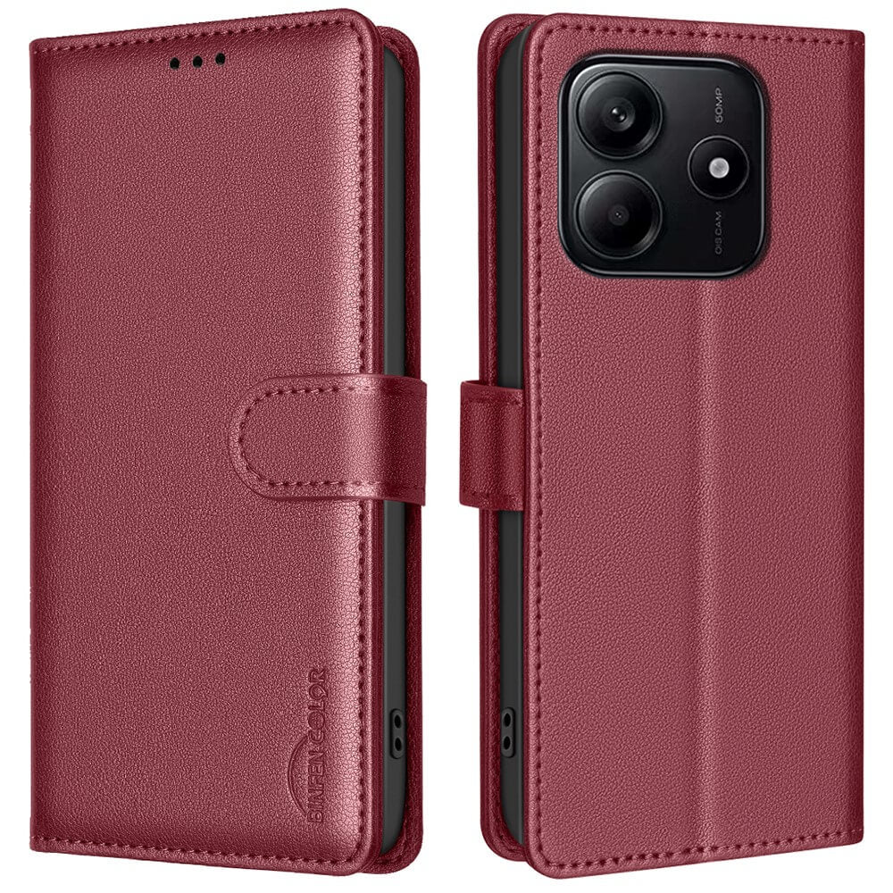 Xiaomi Redmi Note 14 4G - BINFEN Leder Etui Hülle mit RFID Blocker
