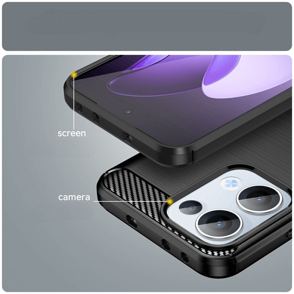 OPPO Reno13 - Coque look métal carbone