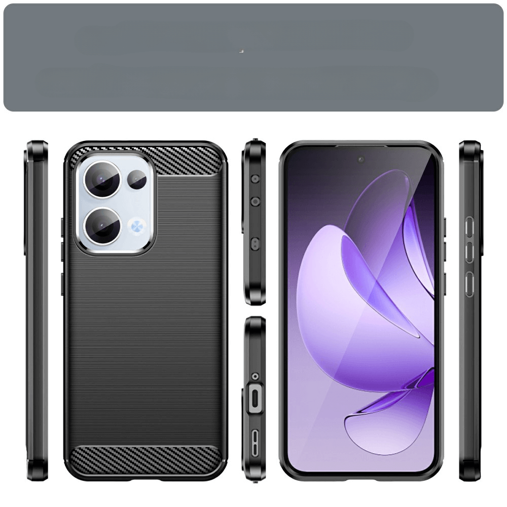OPPO Reno13 - Coque look métal carbone