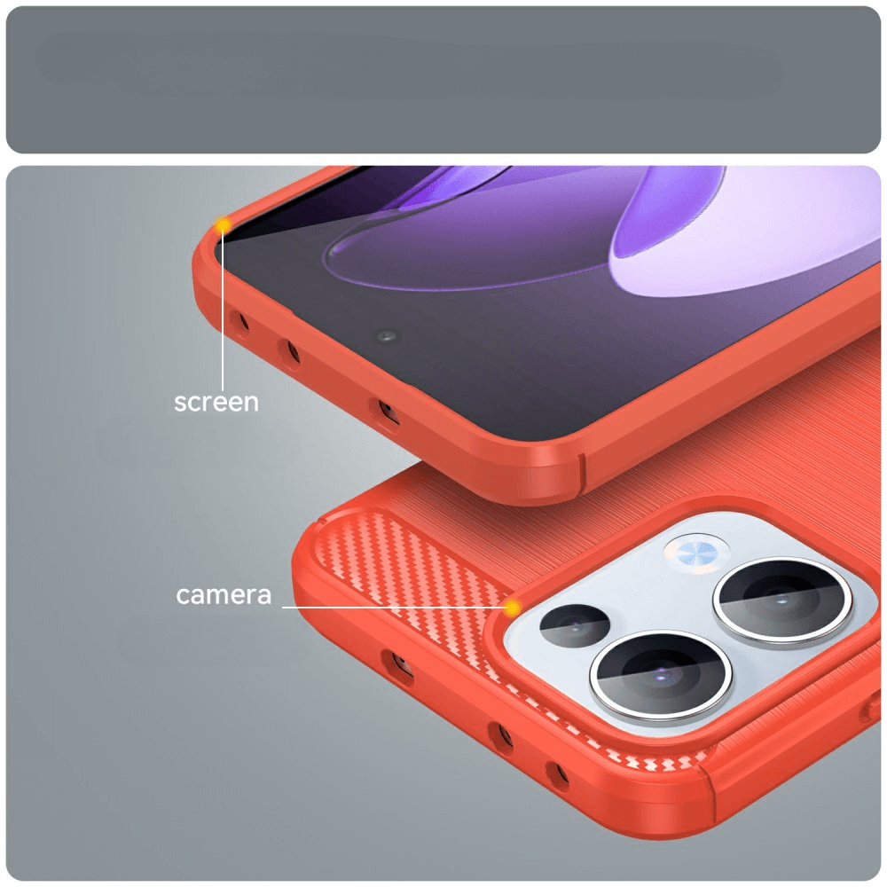 OPPO Reno13 - Coque look métal carbone