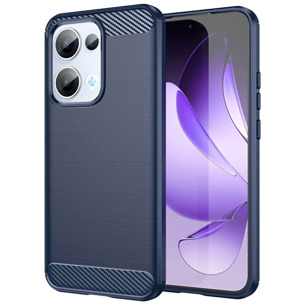 OPPO Reno13 - Coque look métal carbone