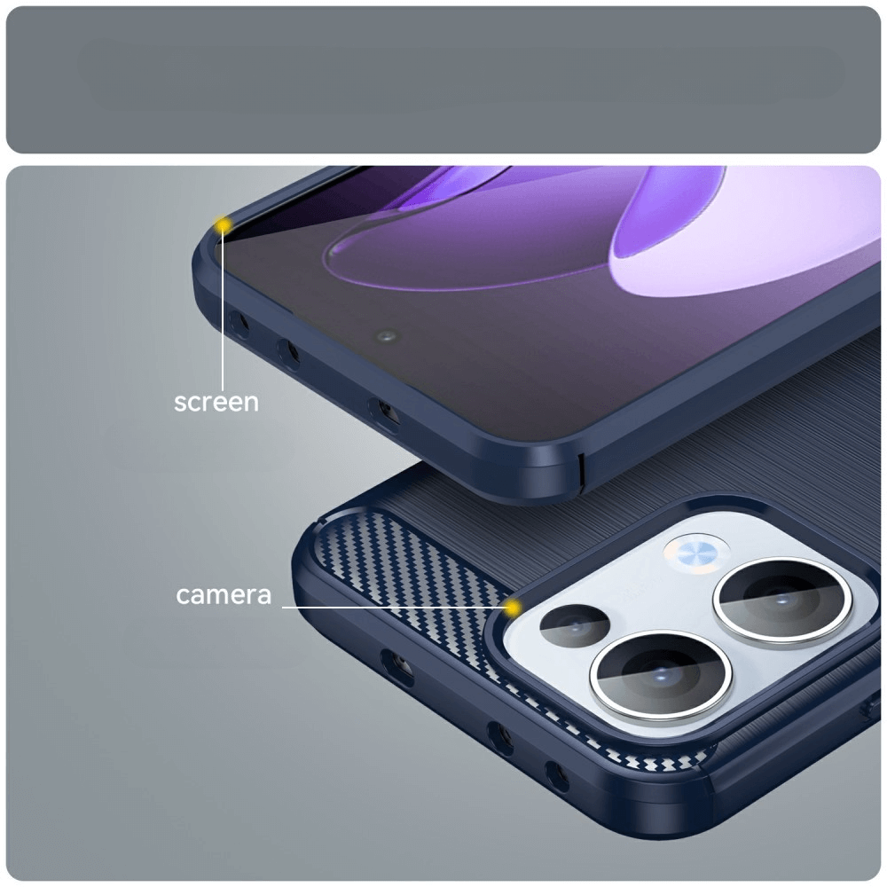 OPPO Reno13 - Coque look métal carbone