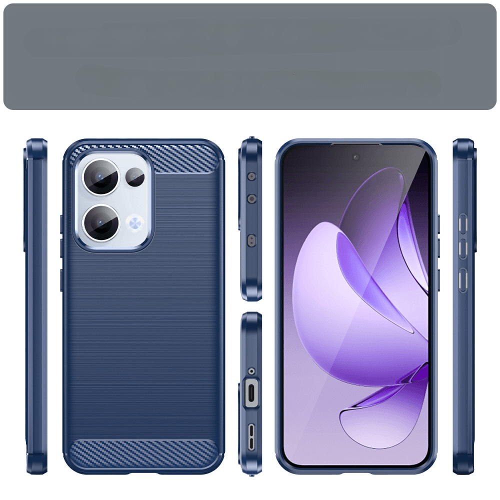 OPPO Reno13 - Coque look métal carbone