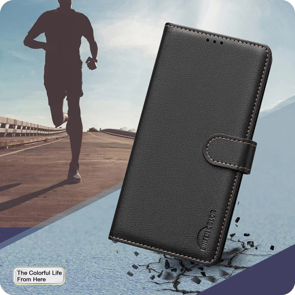 Xiaomi Redmi Note 14 Pro 4G - BINFEN Leder Etui Hülle mit RFID Blocker