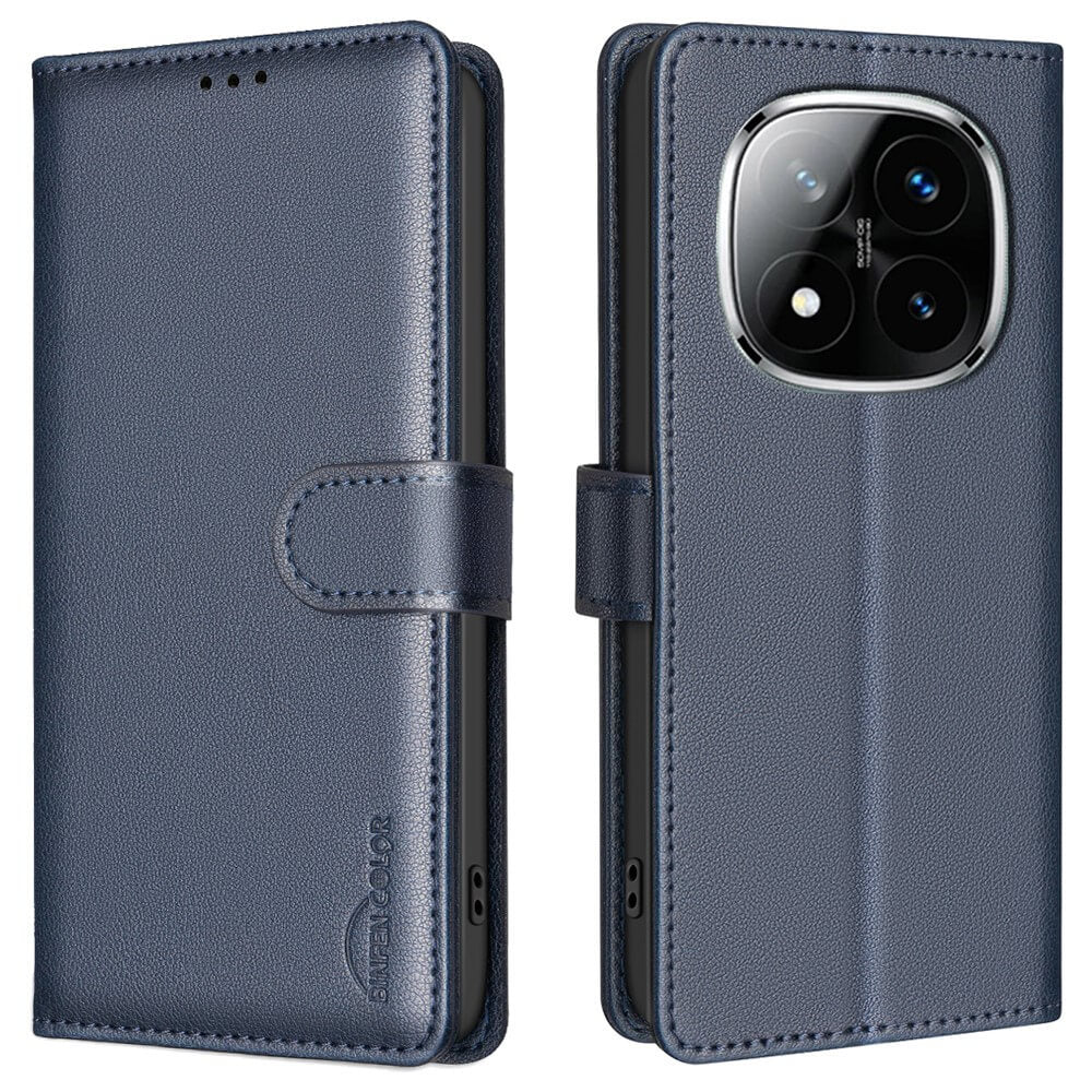 Xiaomi Redmi Note 14 Pro 4G - BINFEN Leder Etui Hülle mit RFID Blocker