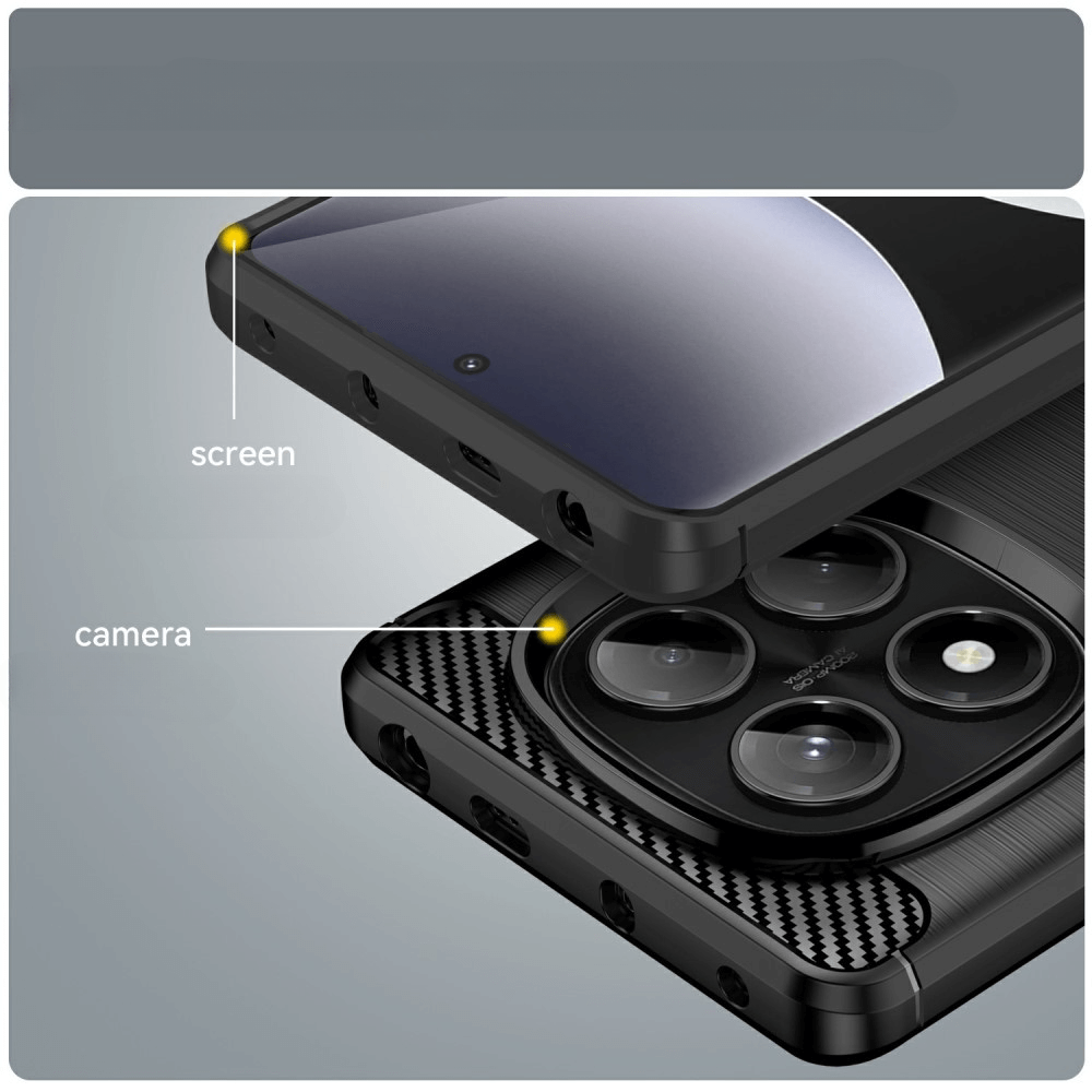 Xiaomi Redmi Note 14 Pro 4G - Metall Carbon Look Hülle