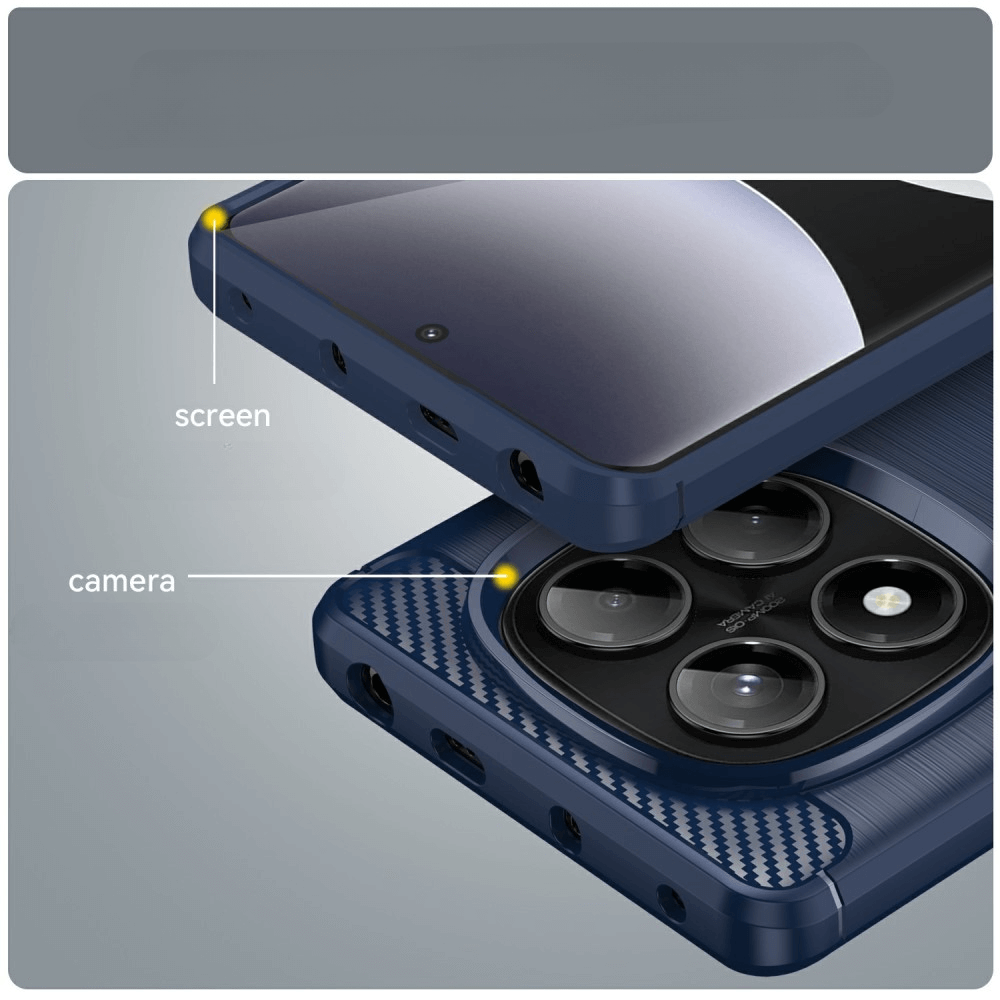 Xiaomi Redmi Note 14 Pro 4G - Metall Carbon Look Hülle