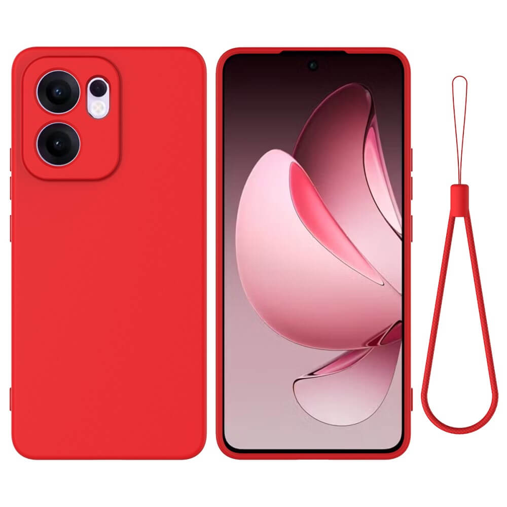 OPPO Reno13 F - Silikon Gummi Hülle mit Riemen