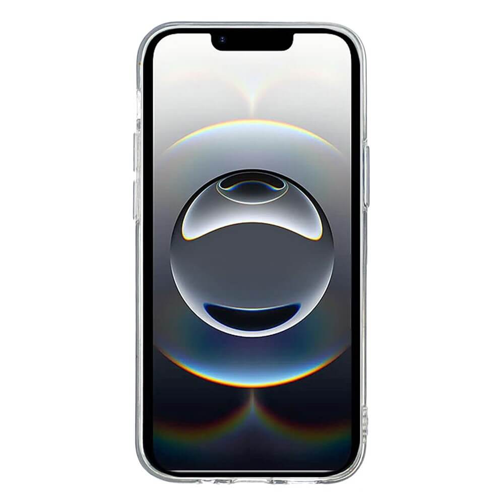 Ein Smartphone mit einer schwarz-silbernen abstrakten Marmortapete, geschützt durch die Cover-Discount iPhone 16e - Silikon Hülle mit Marble Motiv für optimalen Schutz.