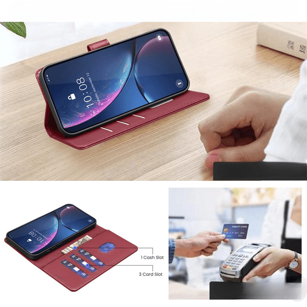 Xiaomi Redmi A5 / Poco C61 - BINFEN Leder Etui Hülle mit RFID Blocker