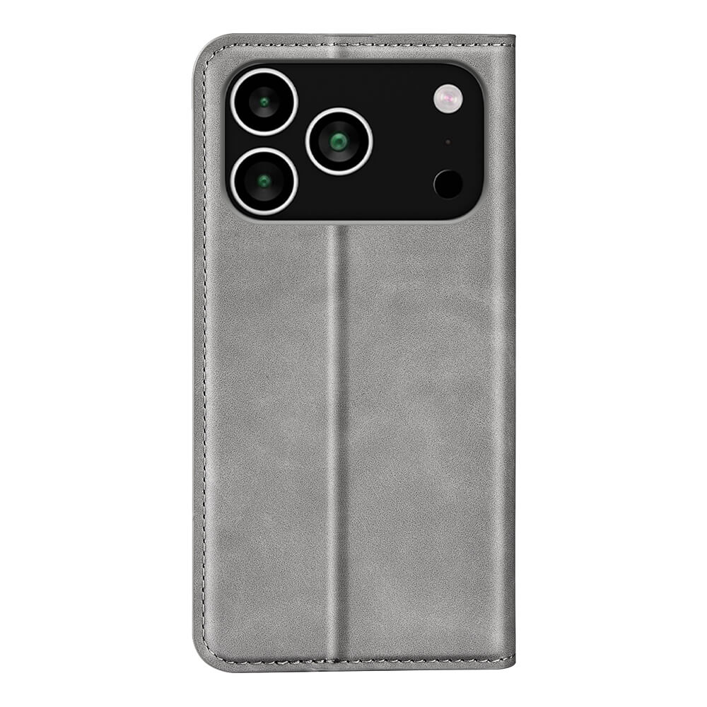 Die Cover-Discount iPhone 17 Pro Max - Stand Flip Case Hülle verfügt über abgesteppte Kanten, einen Kameraausschnitt und ein faltbares Design. Diese Hülle funktioniert auch als Handyhülle mit Kartenfächern für zusätzlichen Komfort.