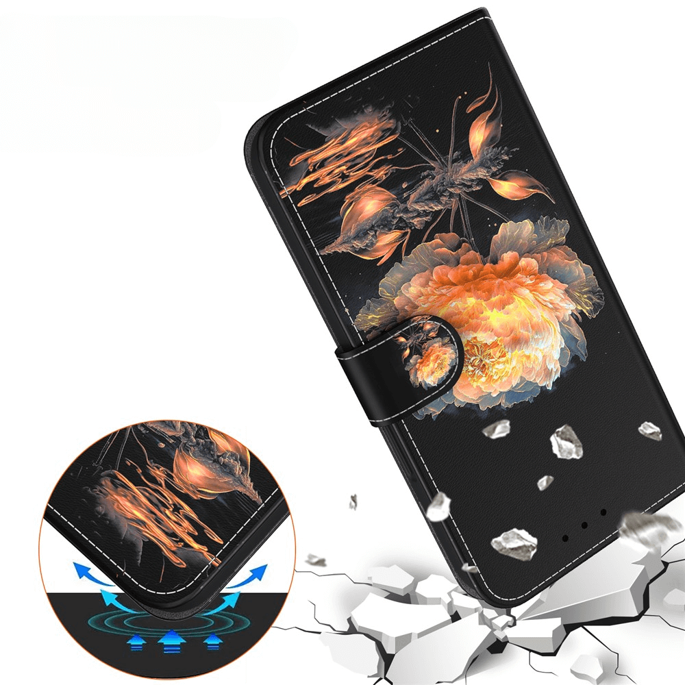 Die iPhone 17 Pro - Tasche Hülle mit Blüten Motiv von Cover-Discount schützt stoßfest vor Schäden bei Stürzen und überzeugt mit feurigem, floralem Design.