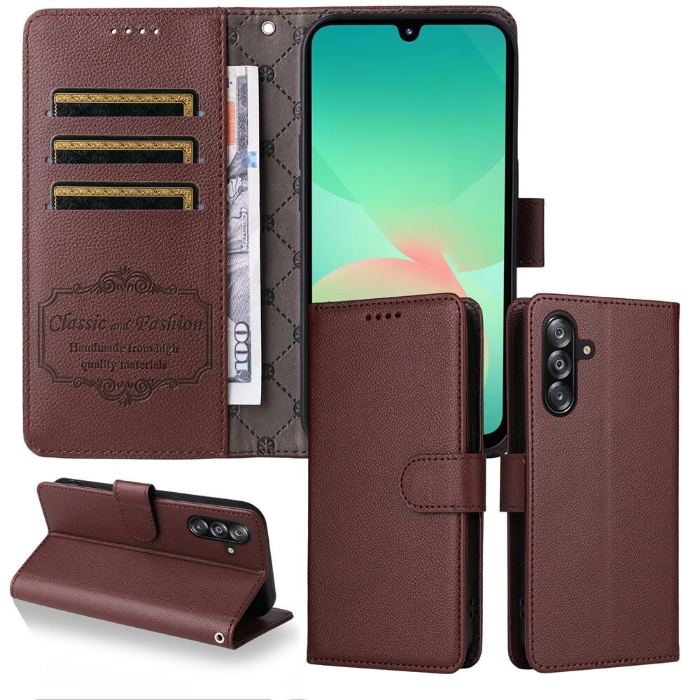 Galaxy A17 / A16 / A26 - Lederoptik-Hülle mit strukturierter Oberfläche