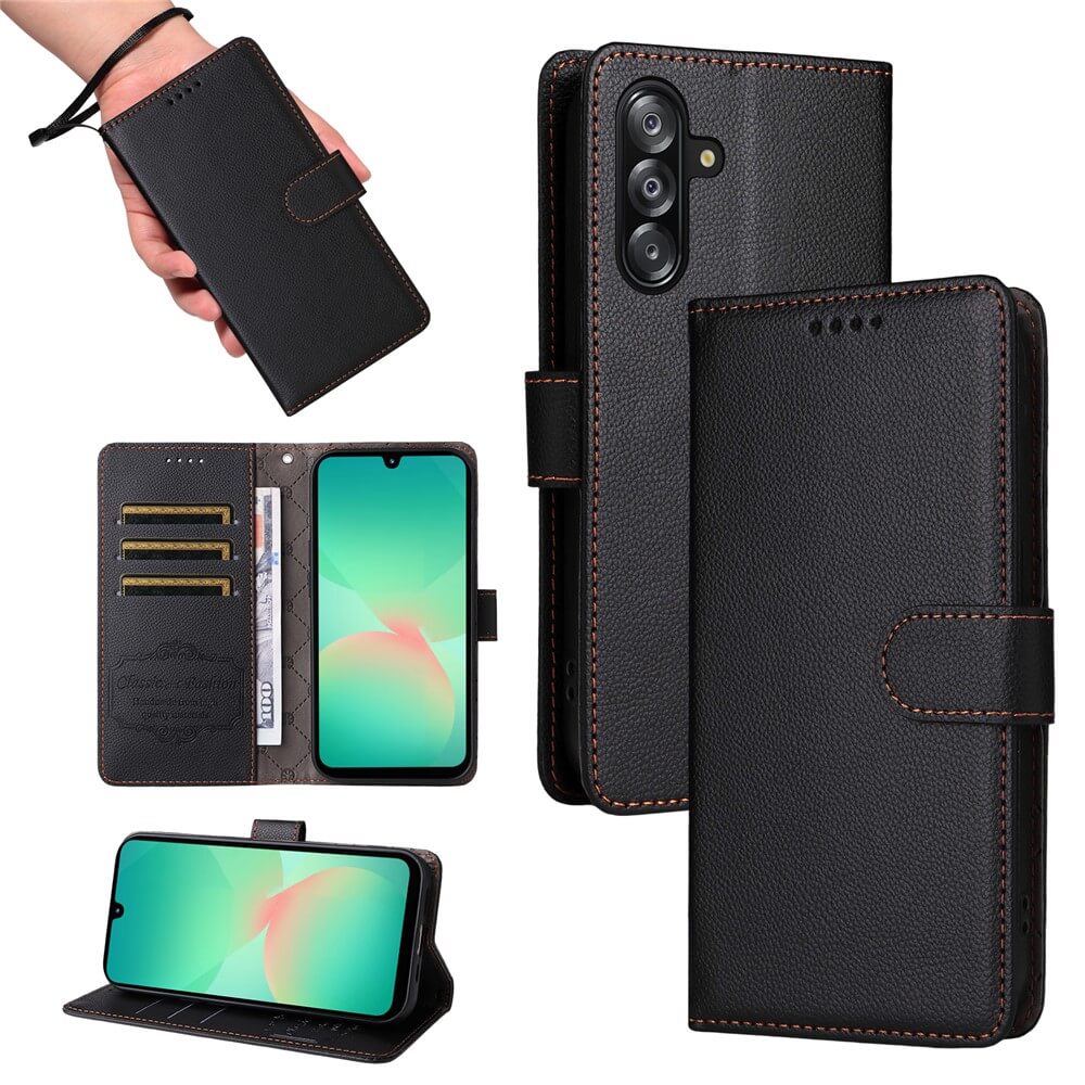 Galaxy A17 / A16 / A26 - Lederoptik-Hülle mit strukturierter Oberfläche