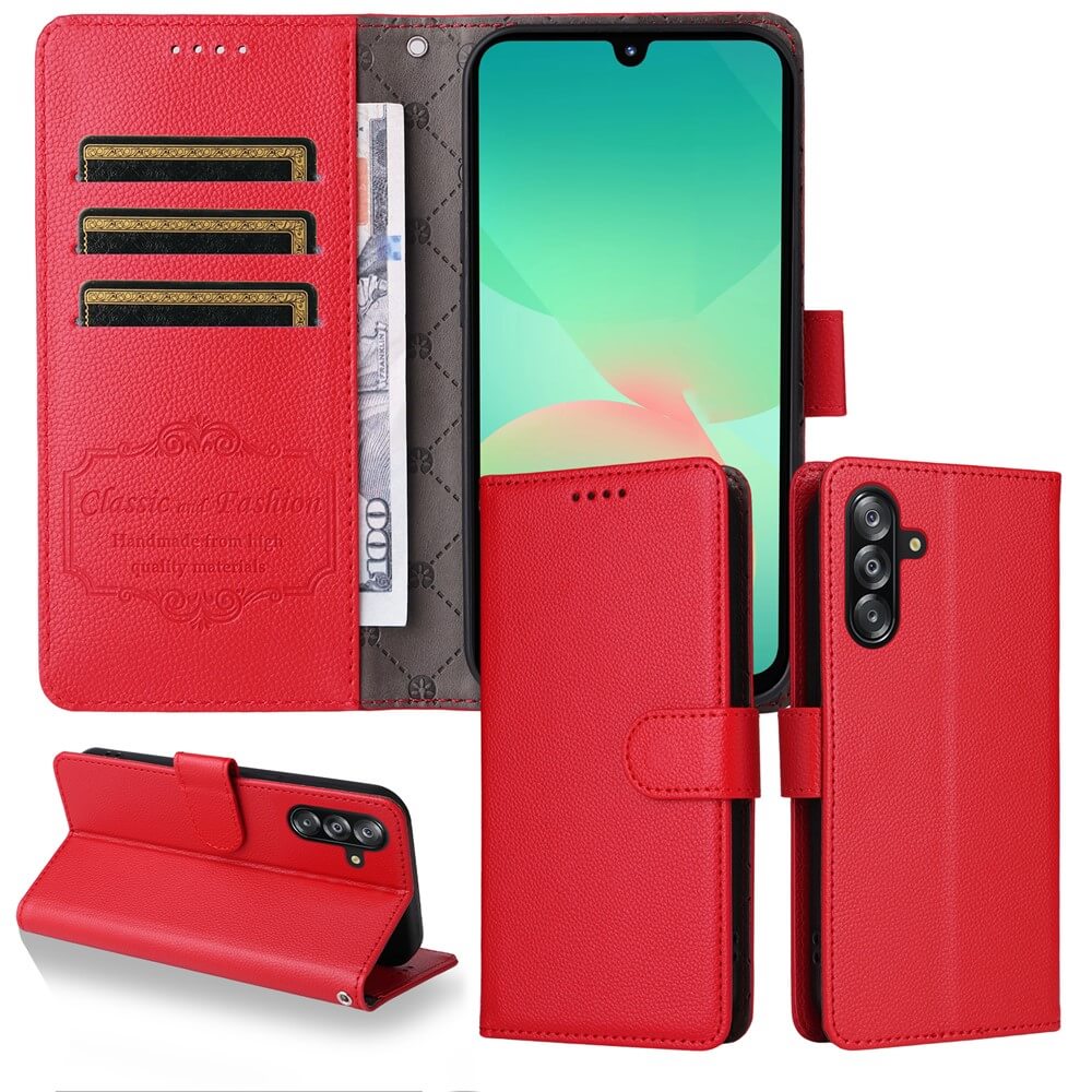 Galaxy A17 / A16 / A26 - Lederoptik-Hülle mit strukturierter Oberfläche