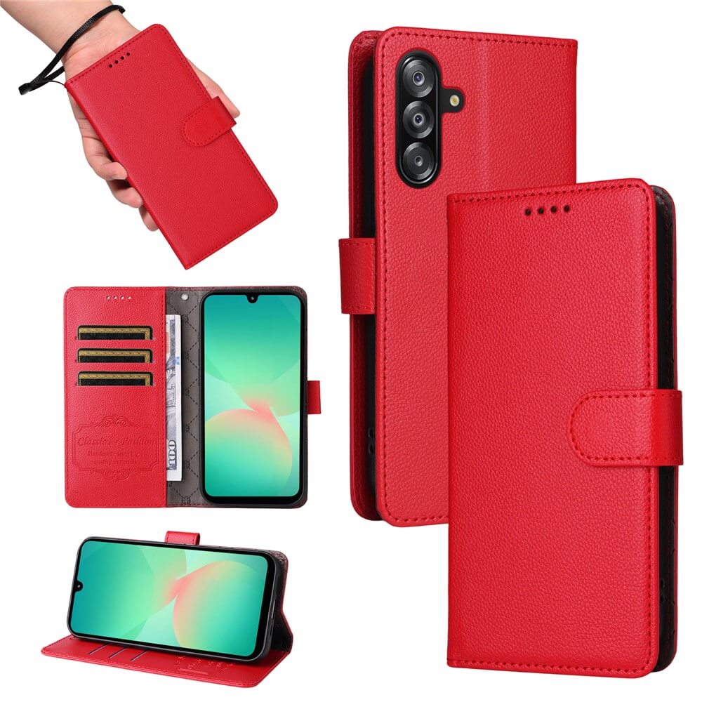 Galaxy A17 / A16 / A26 - Lederoptik-Hülle mit strukturierter Oberfläche