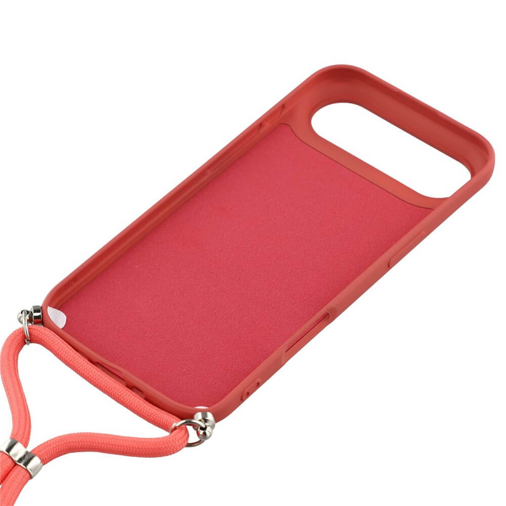 Die Cover-Discount iPhone 17 Air - Hülle mit Umhängeband: Stilvolle pinke Silikonhülle mit Band, ideal für dein iPhone 17.
