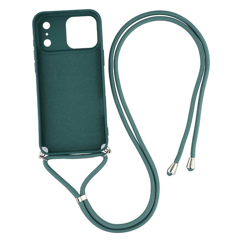 Cover-Discount iPhone 17 Pro - Hülle mit Umhängeband in Teal, inkl. passender verstellbarer Handykette und Metallenden - für bequemes, freihändiges Tragen.