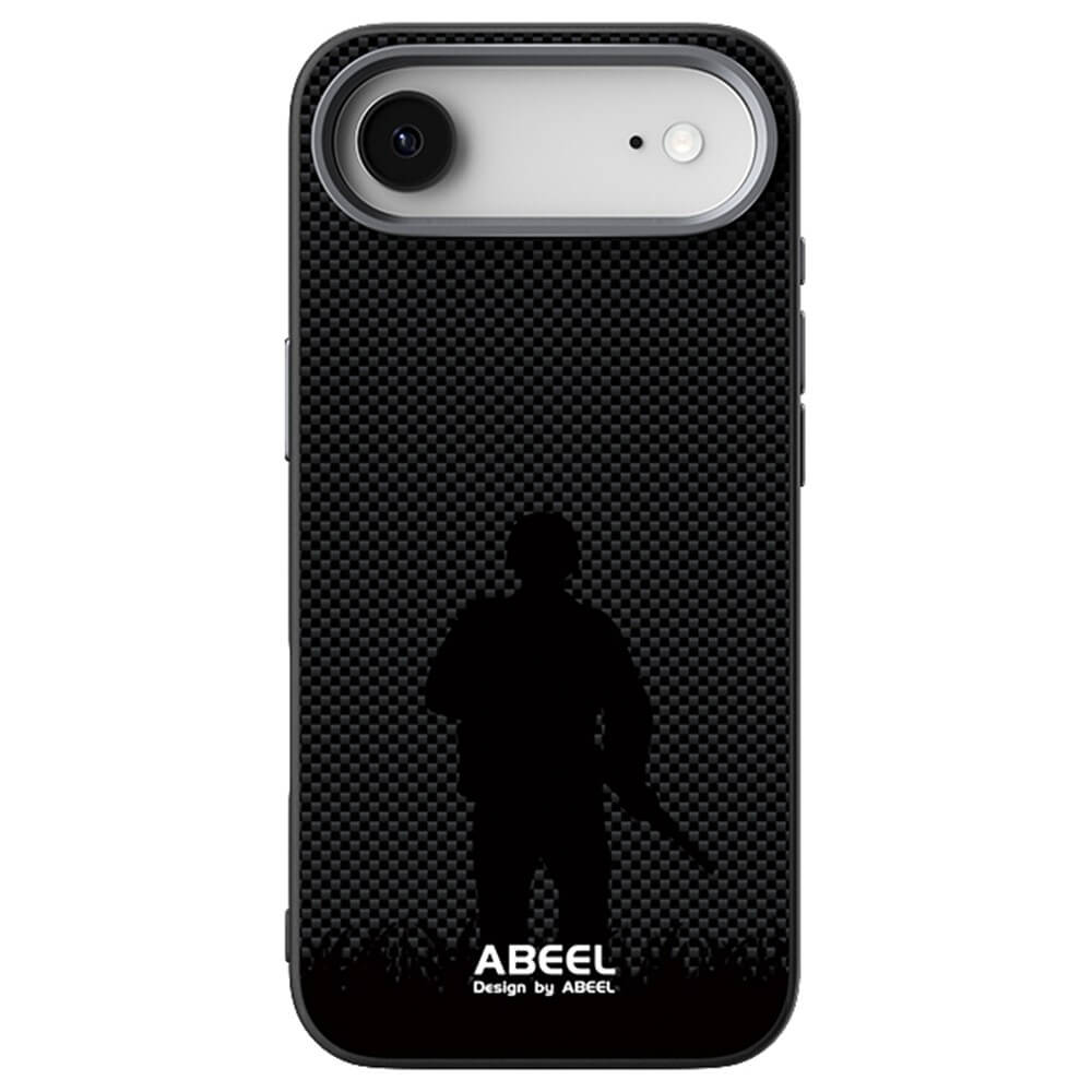 Die ABEEL iPhone 17 Air Silikonhülle mit Motiv hat eine Soldaten-Silhouette, den Schriftzug "ABEEL Design by ABEEL" und ist MagSafe-kompatibel - eine Kombination aus schlankem Design und robustem Schutz.