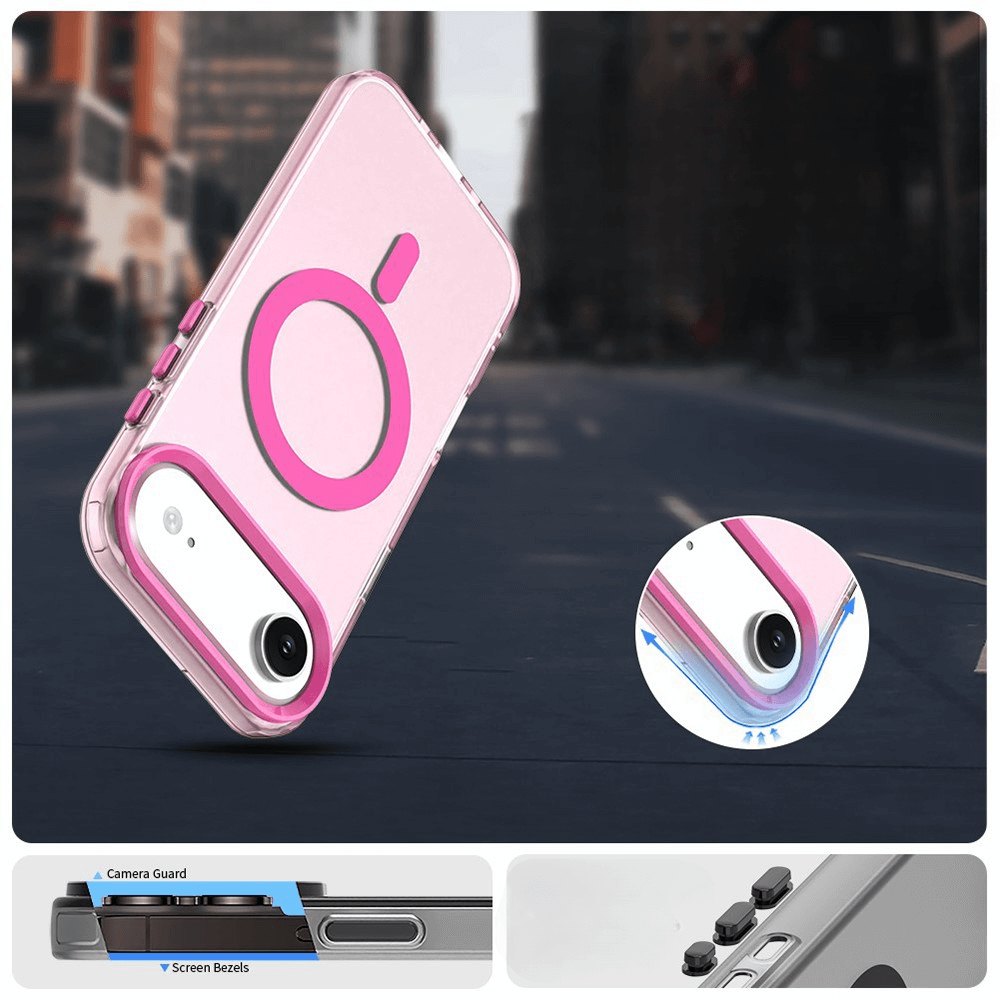 Die iPhone 17 Air Acryl-Handyhülle mit Magnet und Farbakzent von Cover-Discount schützt Kamera und Display, unterstützt kabelloses Laden und überzeugt durch umfangreiche Schutzfunktionen.