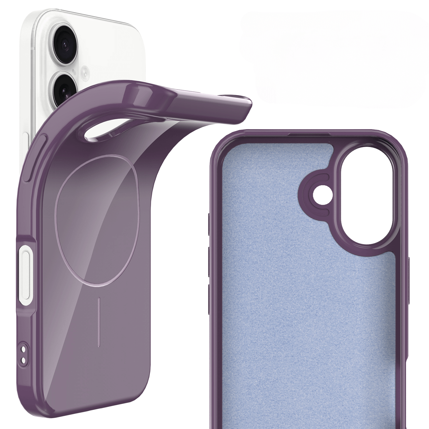 Das Cover-Discount iPhone 17 - Unifarbenes Backcover mit MagSafe ist auf einem weißen Telefon abgebildet und hebt sein flexibles TPU-Material hervor, das perfekt für Ihr iPhone 17 geeignet ist.