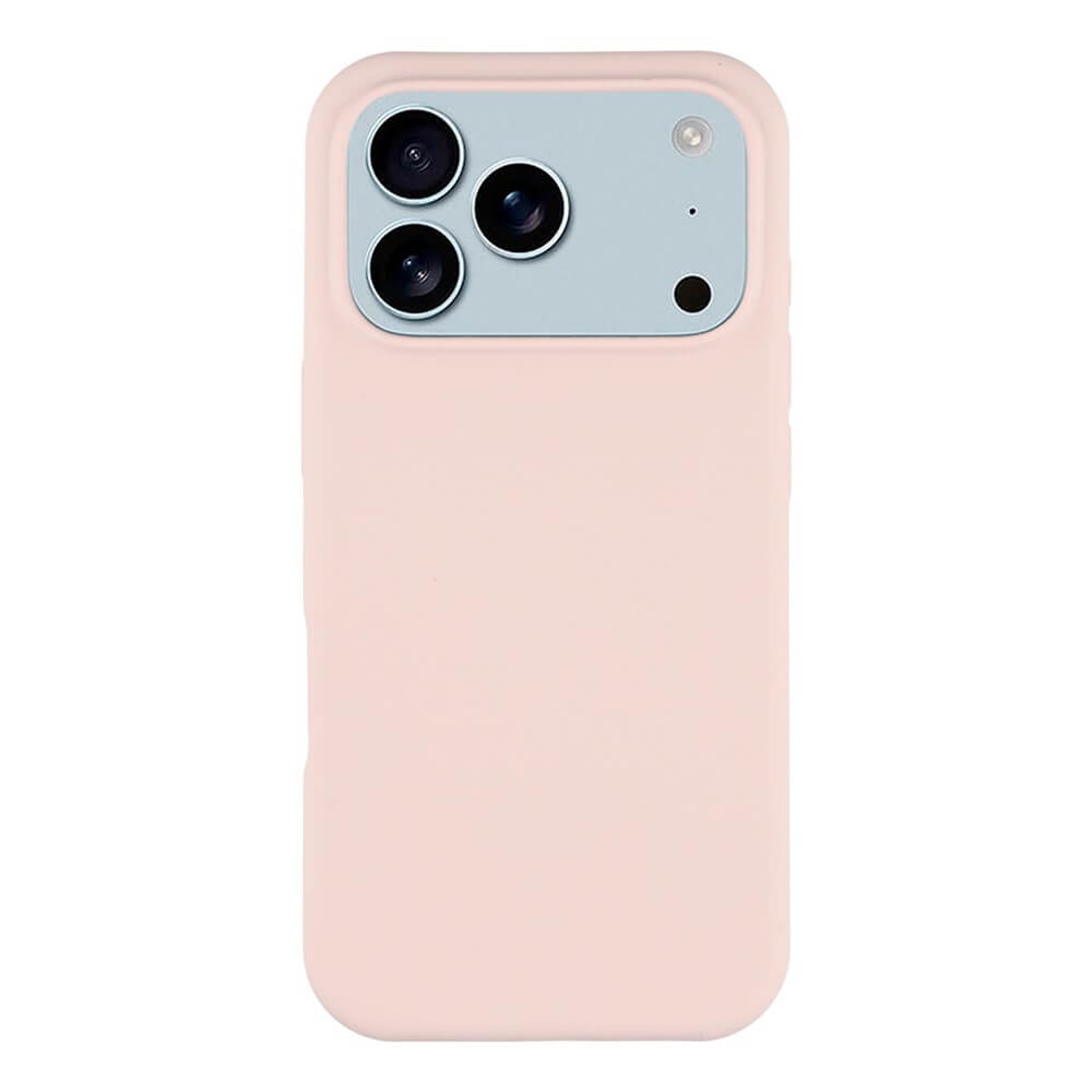 Die Cover-Discount iPhone 17 Pro - Solide Silikonhülle in Pink bietet schlanken Rundumschutz mit präzisen Ausschnitten für Dualkamera und Blitz.