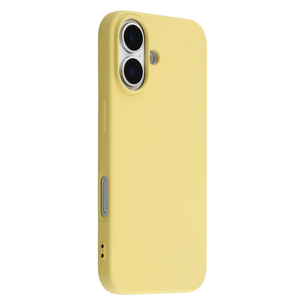 Elegantes, gelbes Smartphone-Case mit matter Oberfläche und Schutzkante; präzise Tasten- und Anschlussaussparungen.
