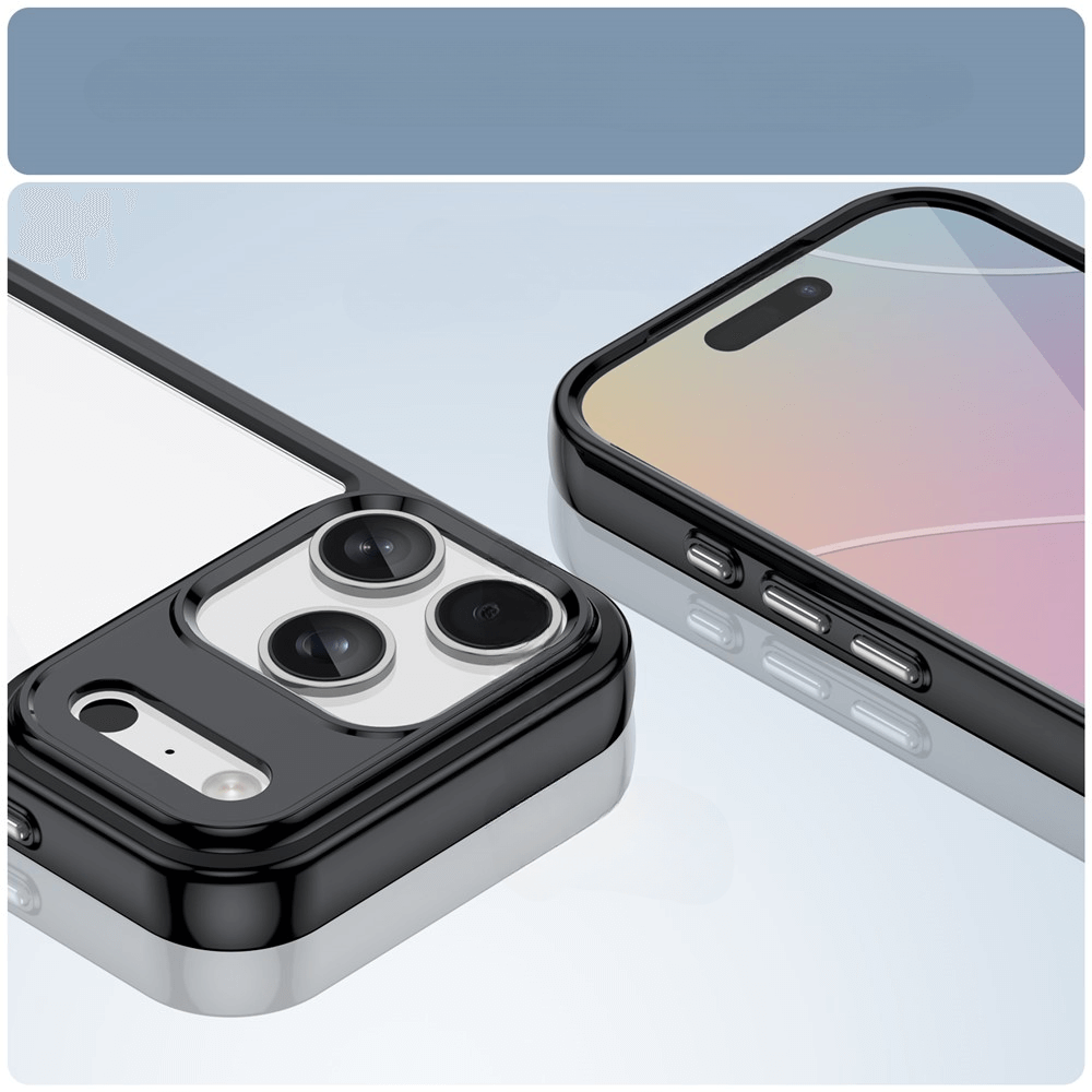 Zwei moderne Smartphones auf reflektierender Oberfläche: eines mit dreifacher Kamera, schwarzes Gehäuse; eines mit farbigem Display und Frontkamera.