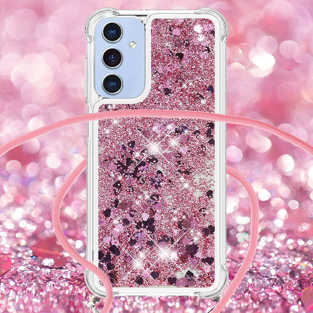 Galaxy A17 / A26 - Custodia glitterata con cordino