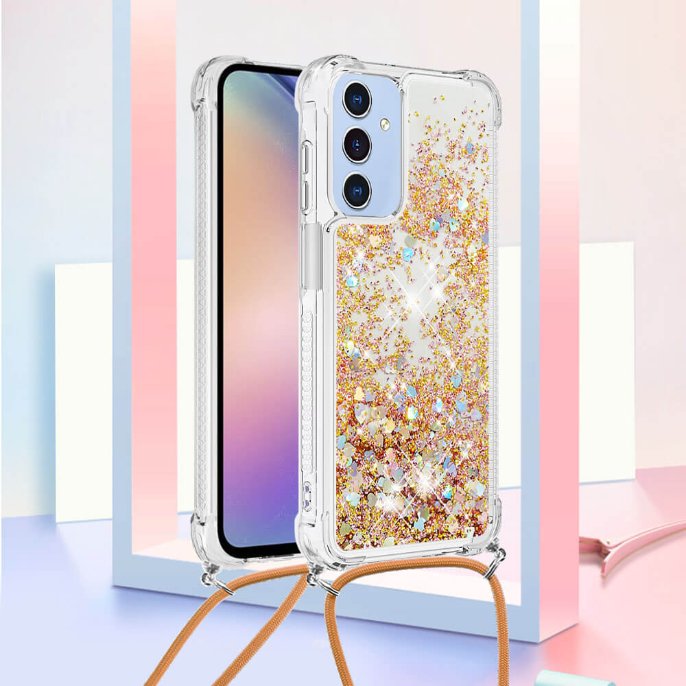 Galaxy A17 / A26 - Custodia glitterata con cordino