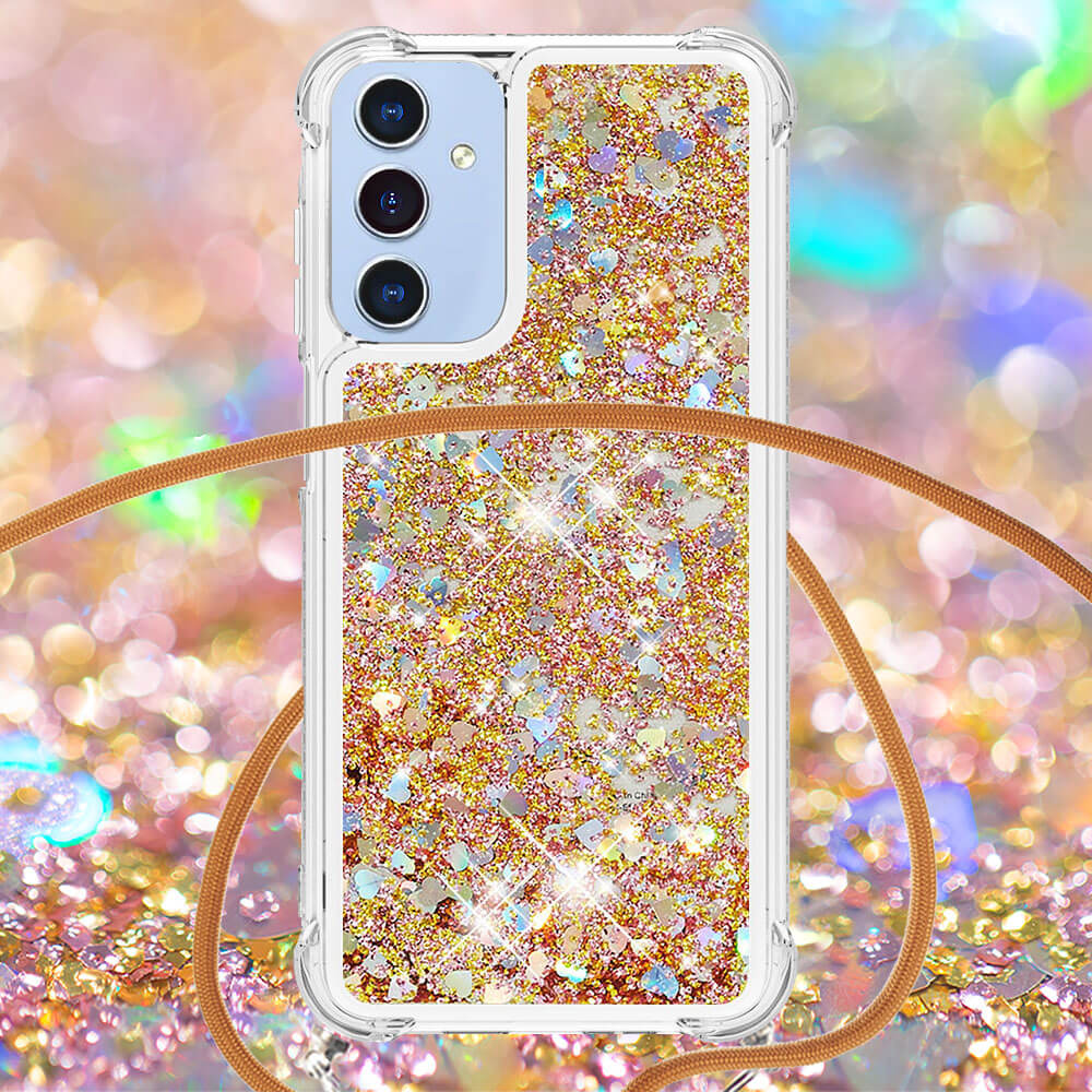 Galaxy A17 / A26 - Custodia glitterata con cordino