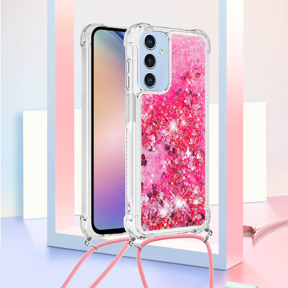 Galaxy A17 / A26 - Custodia glitterata con cordino