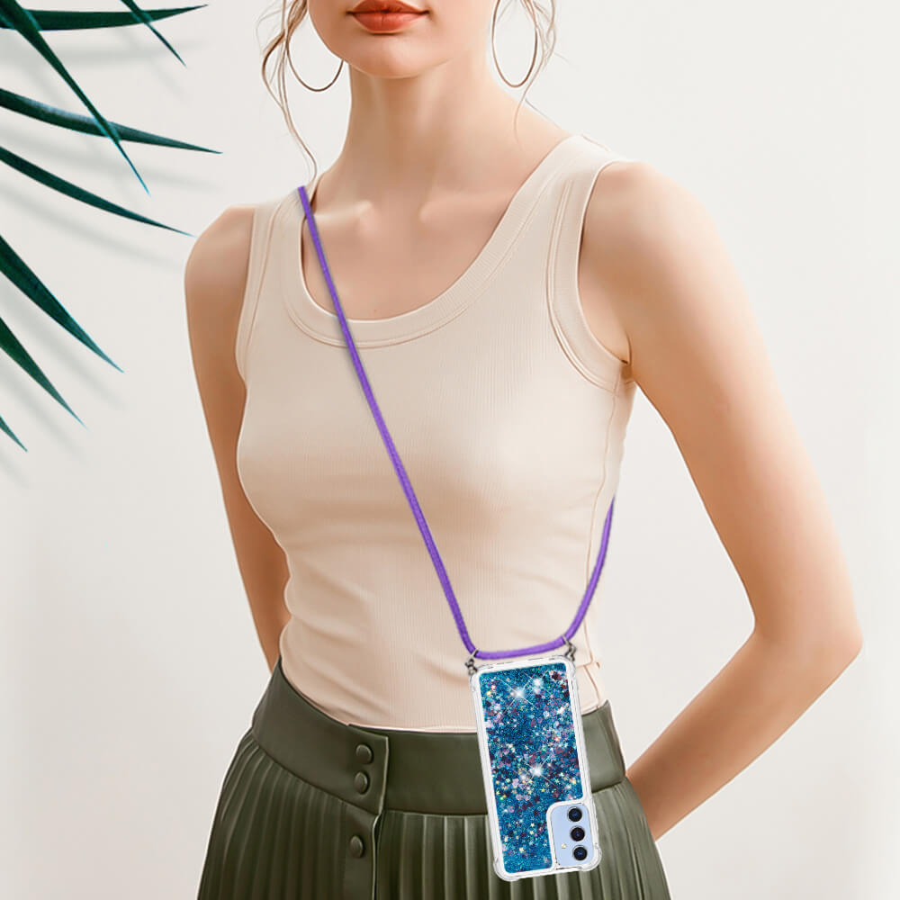 Galaxy A17 / A26 - Custodia glitterata con cordino