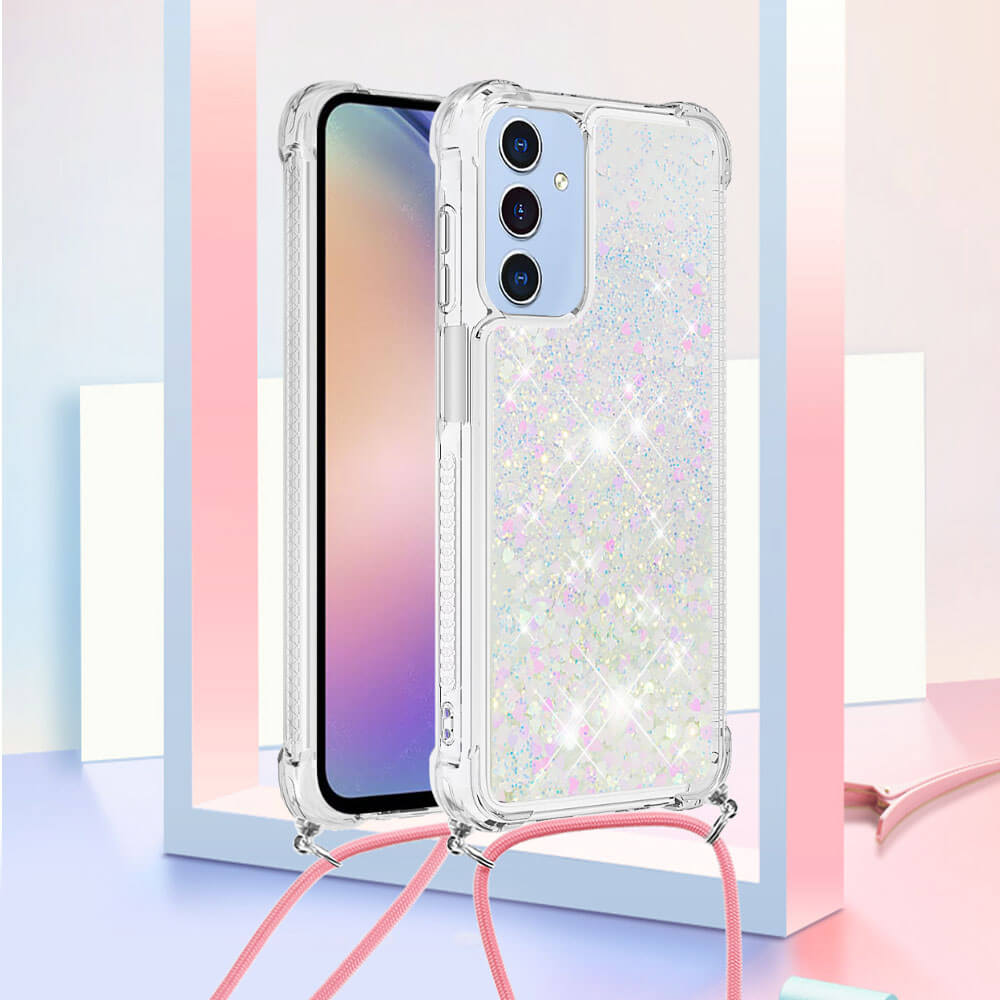 Galaxy A17 / A26 - Custodia glitterata con cordino