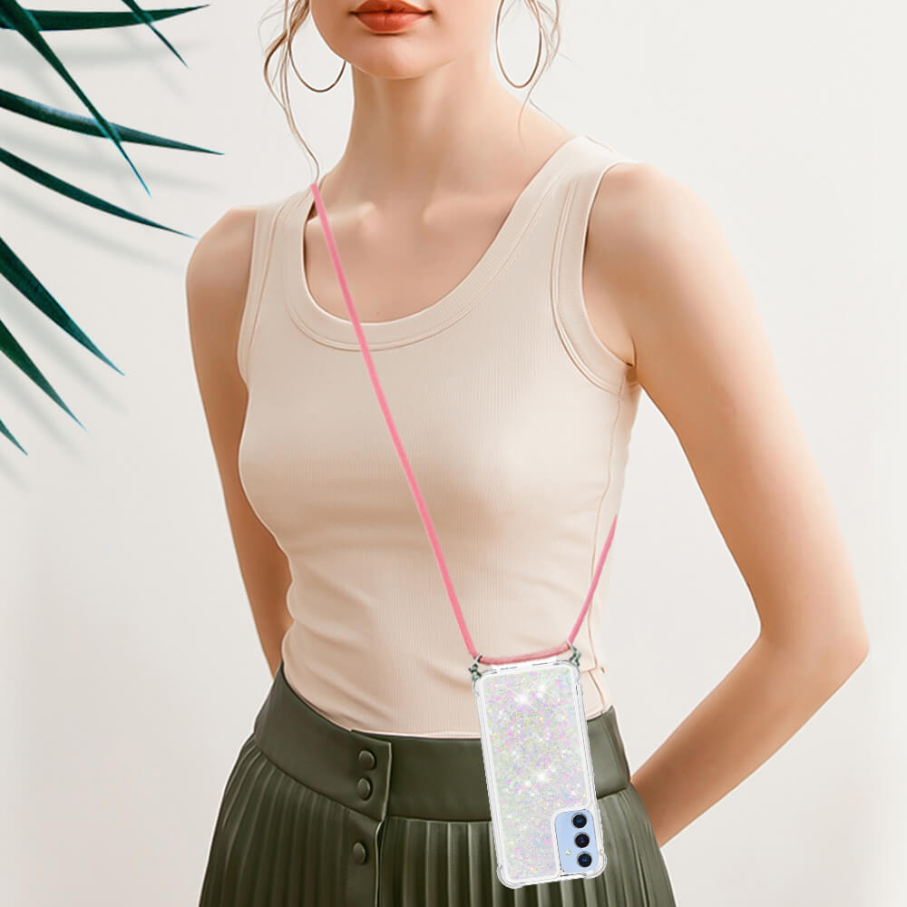 Galaxy A17 / A26 - Custodia glitterata con cordino