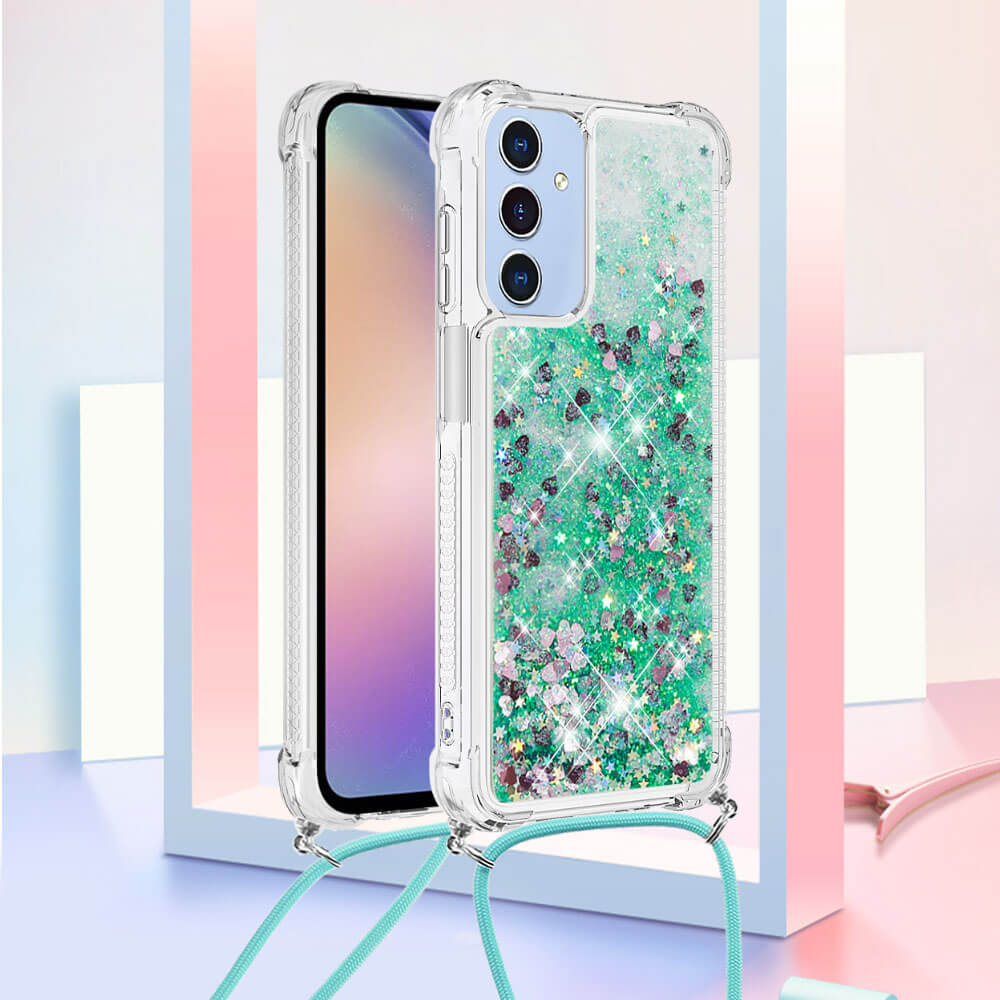 Galaxy A17 / A26 - Custodia glitterata con cordino
