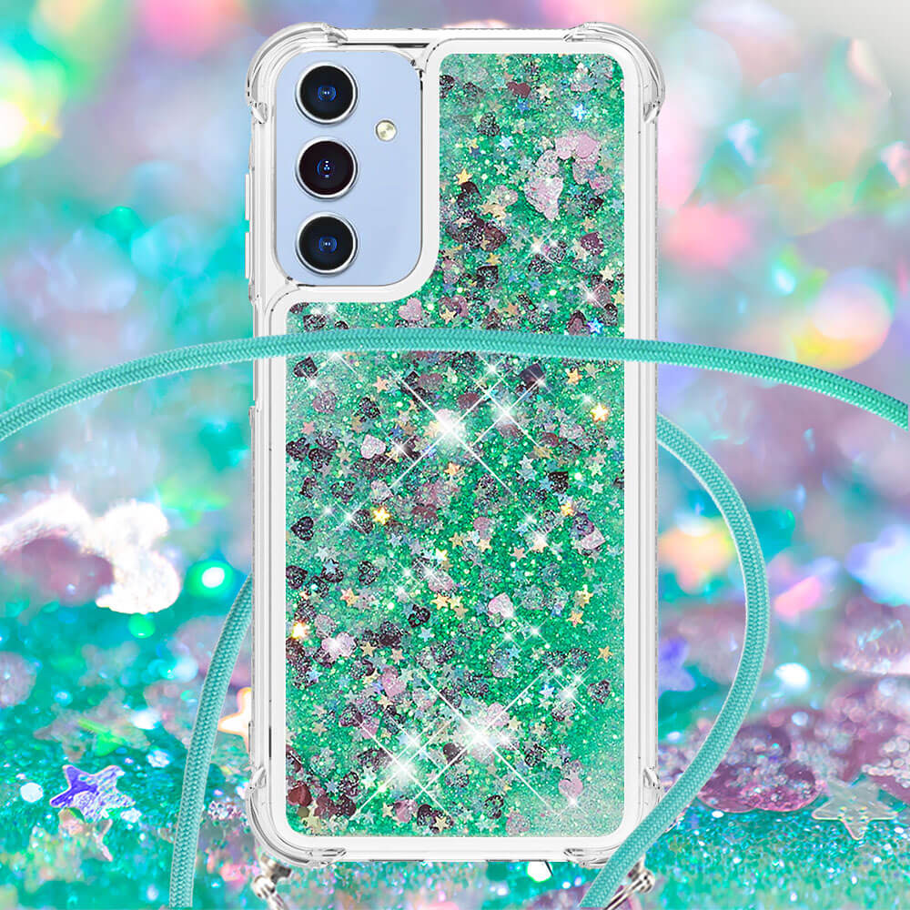 Galaxy A17 / A26 - Custodia glitterata con cordino