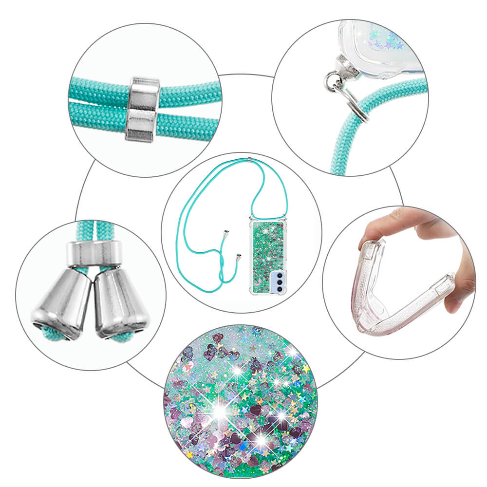 Galaxy A17 / A26 - Custodia glitterata con cordino