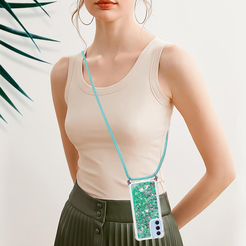 Galaxy A17 / A26 - Custodia glitterata con cordino