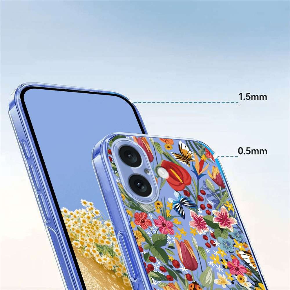 iPhone 17 - Silicone Rubber Case Flowers