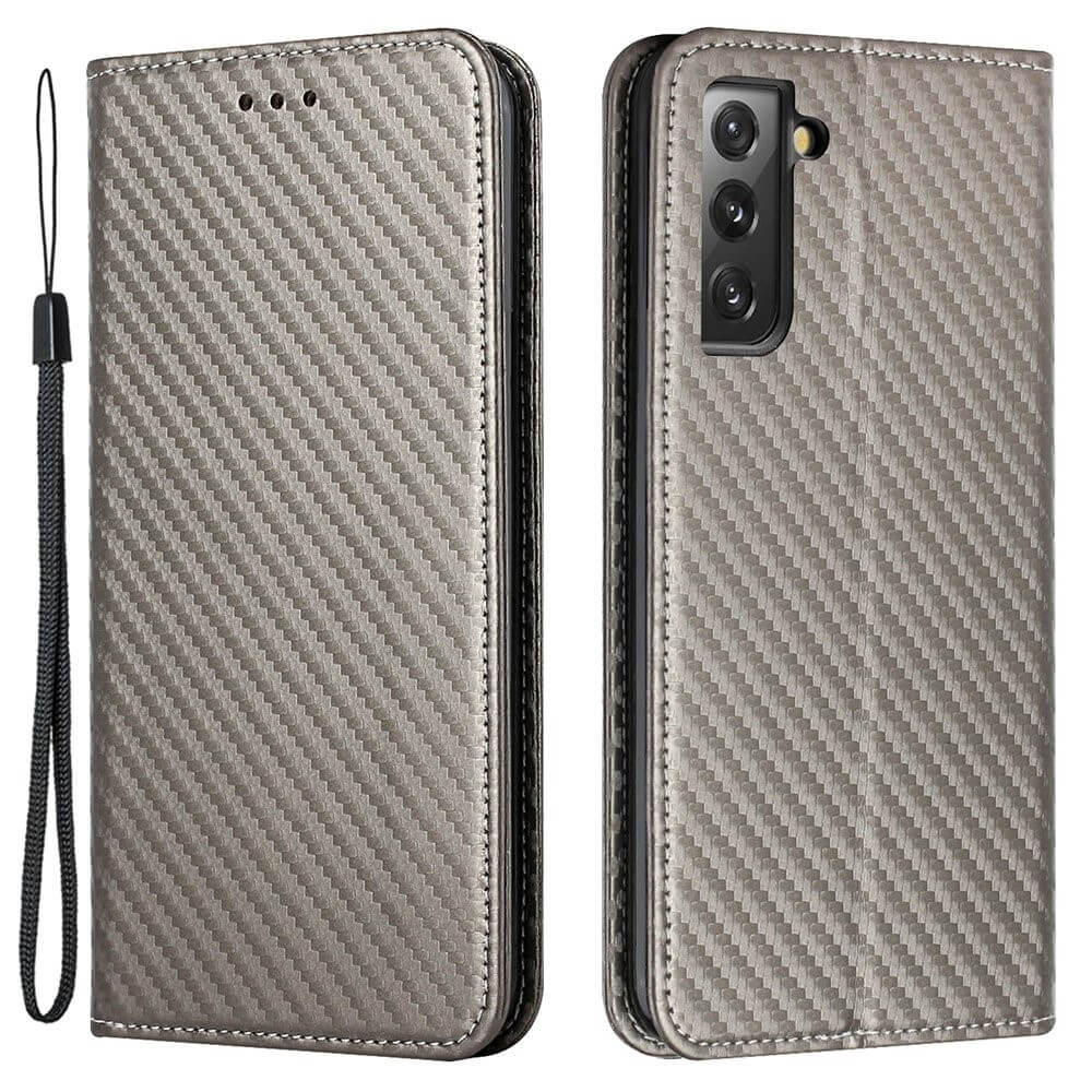 Galaxy S23+ - Carbon Look Flip Case Cover rosa