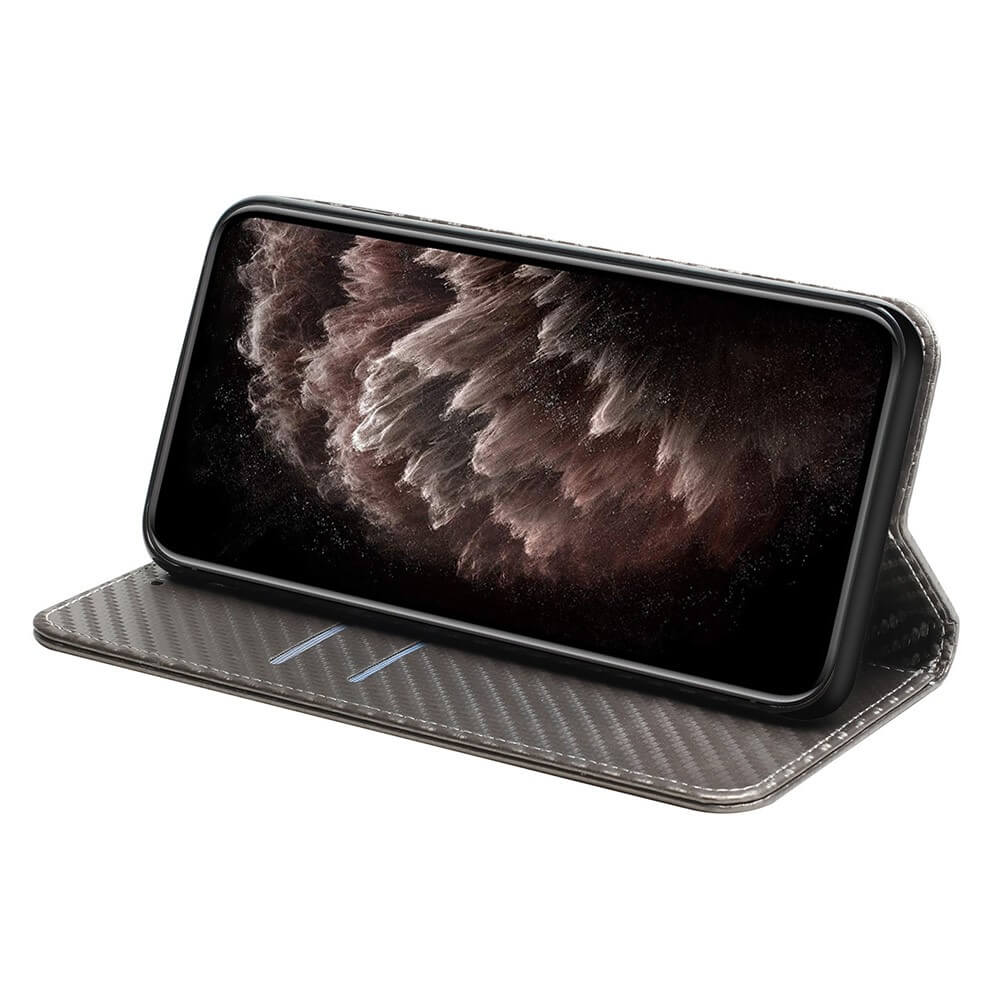 Galaxy S23+ - Carbon Look Flip Case Cover rosa