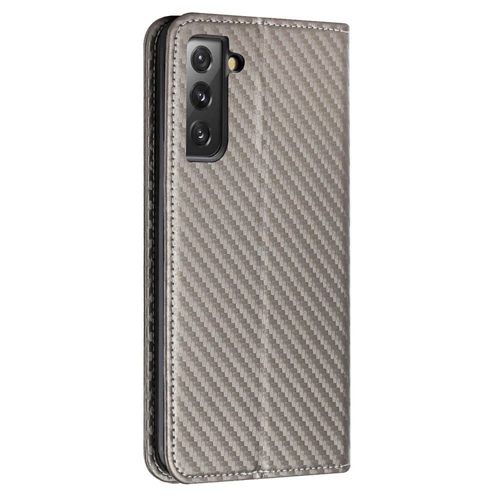 Galaxy S23+ - Carbon Look Flip Case Cover rosa