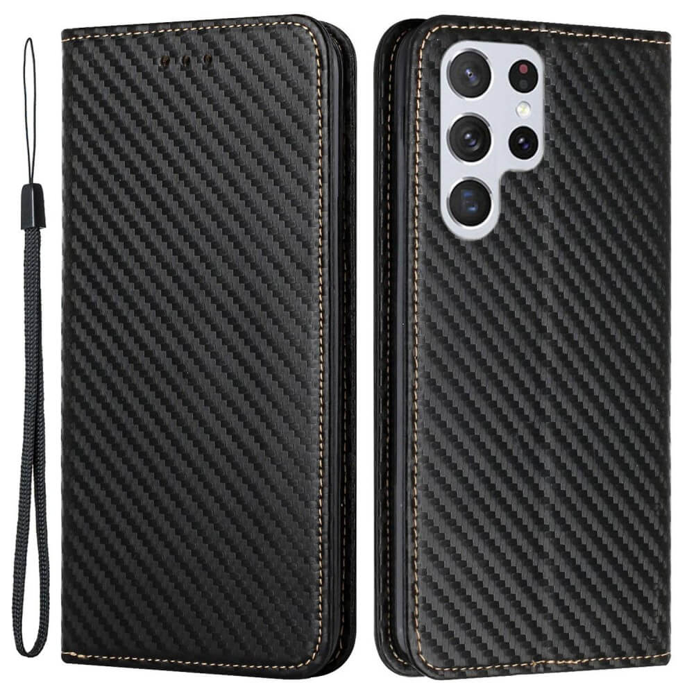 Galaxy S23 Ultra - Carbon Look Flip Case Cover