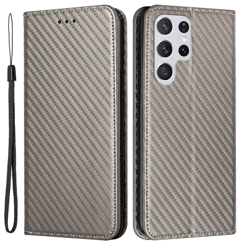 Galaxy S23 Ultra - Carbon Look Flip Case Cover