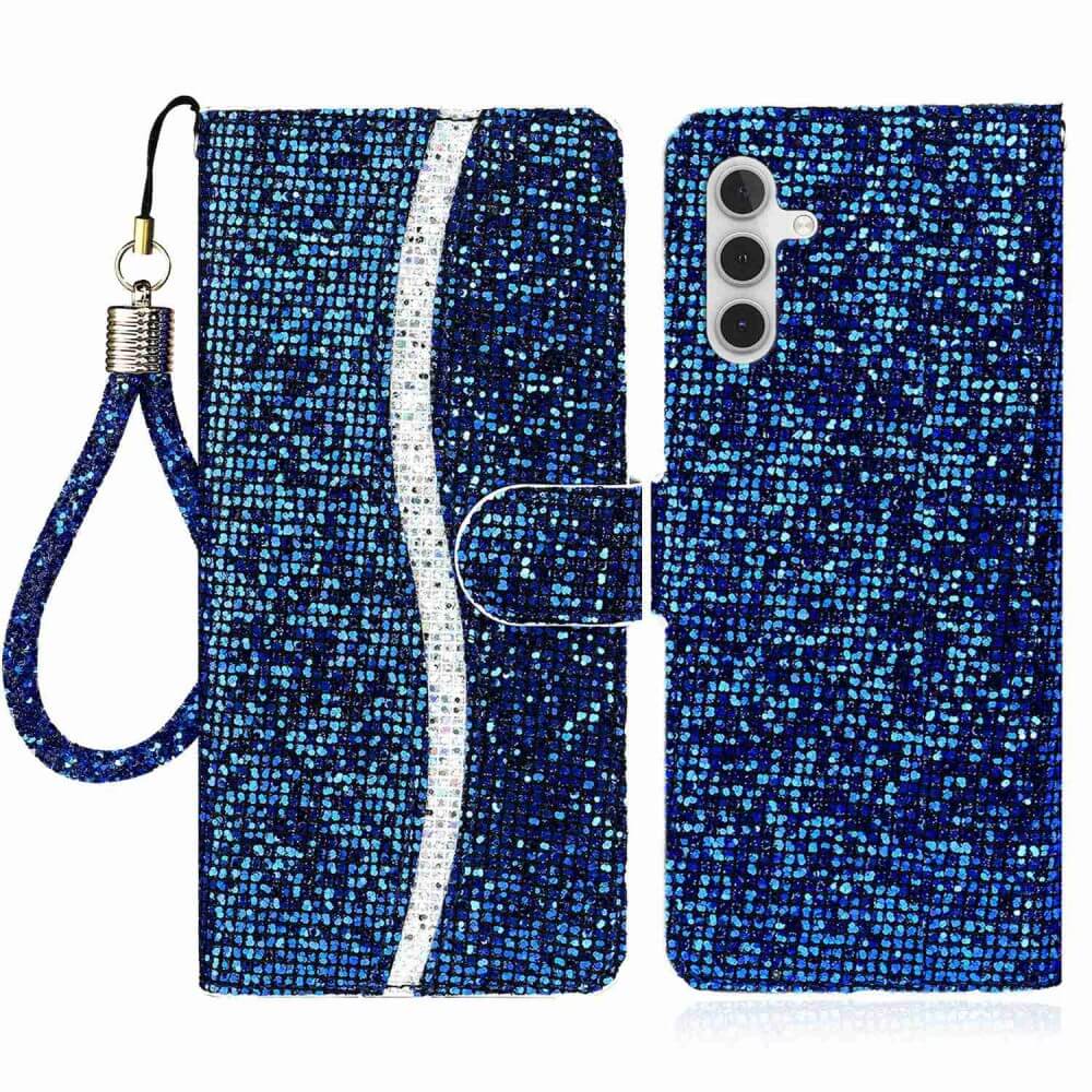 Galaxy A14 - Glitter Leder Etui