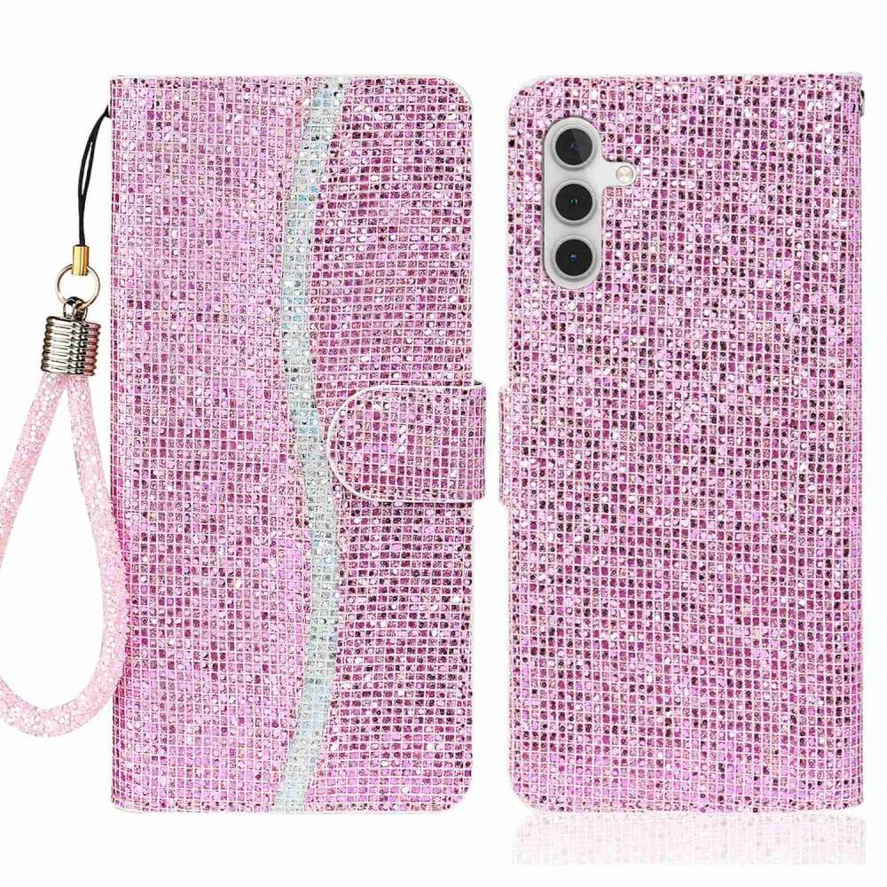 Galaxy A14 - Glitter Leder Etui