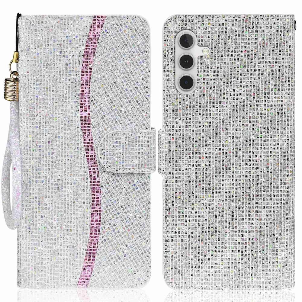 Galaxy A14 - Glitter Leder Etui
