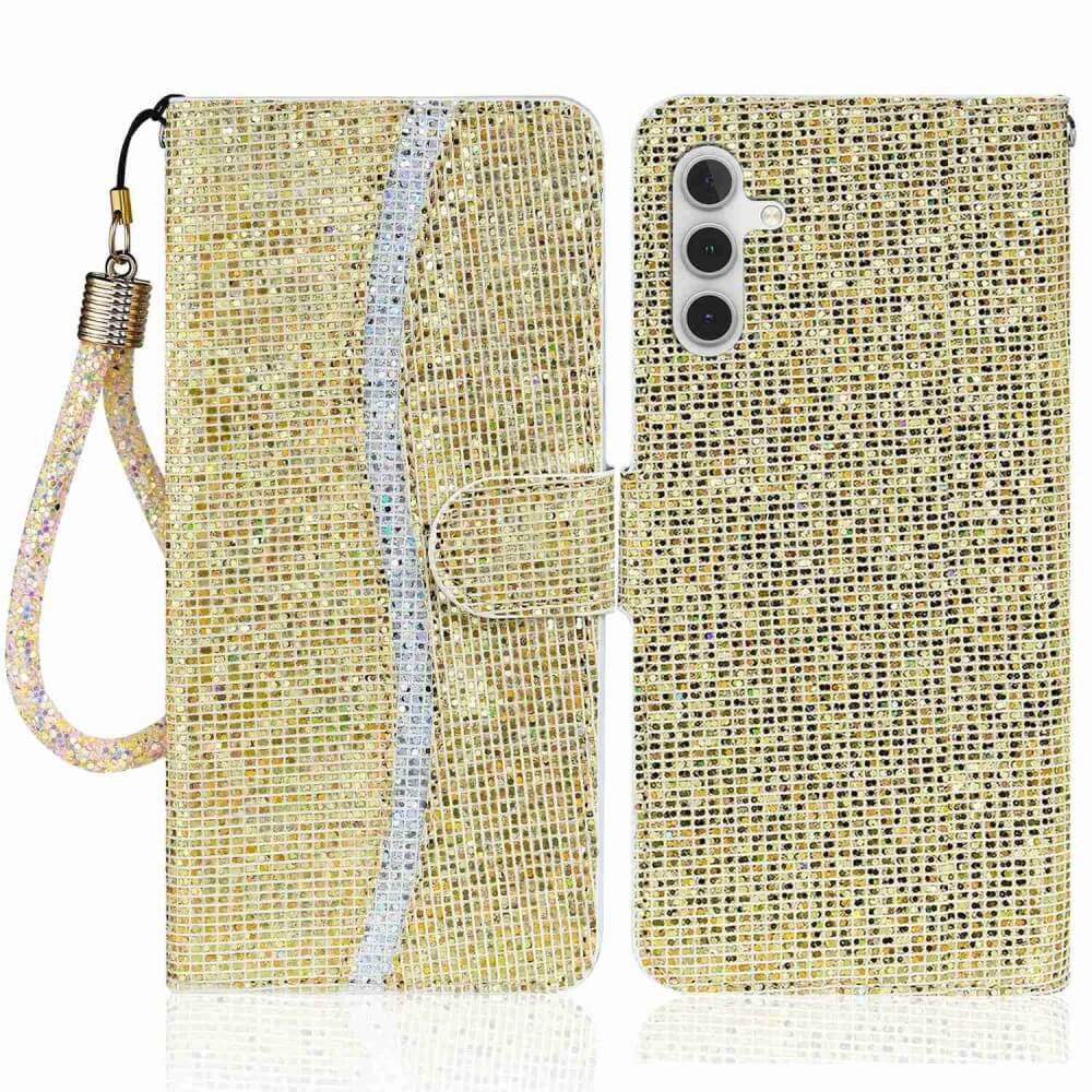 Galaxy A14 - Glitter Leder Etui