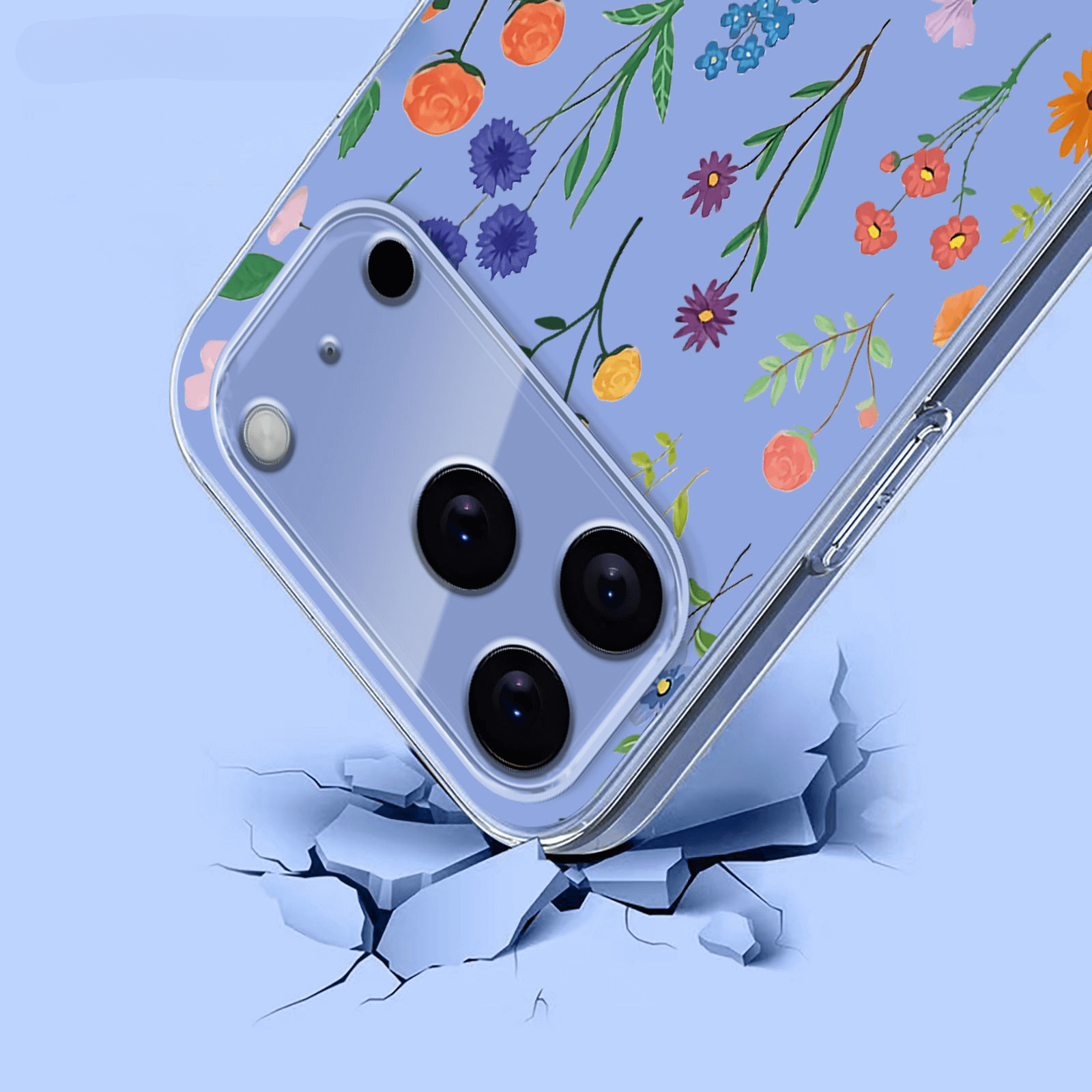 iPhone 17 Pro Max - Silikon Gummi Hülle Blumen
